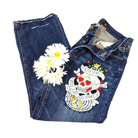 Denim Ed Hardy Mens Jeans Size 36x32 Denim Ed Hardy Mens Jeans Size 36x32